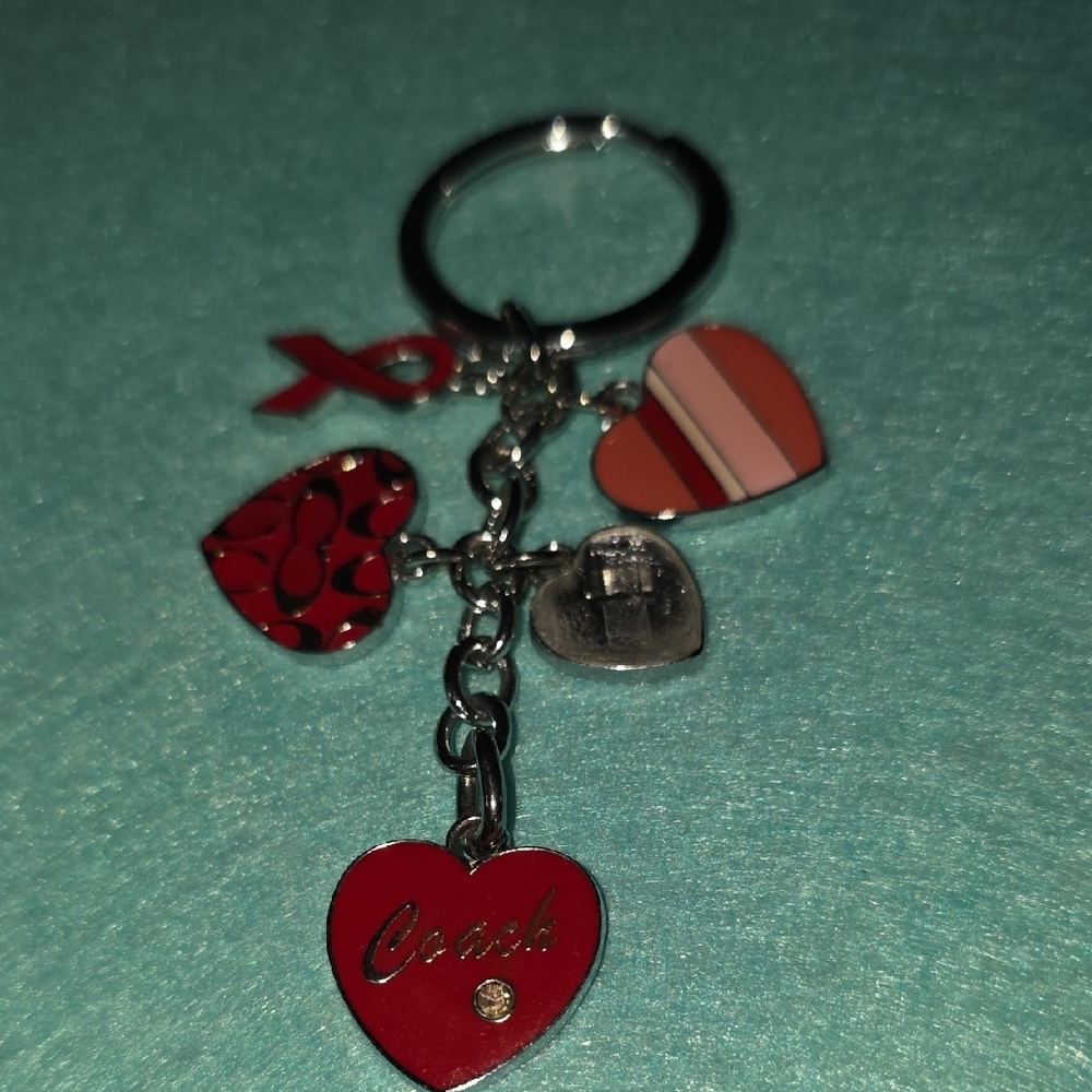 Coach Multi-Heart Red Keychain - Picture 9 of 13